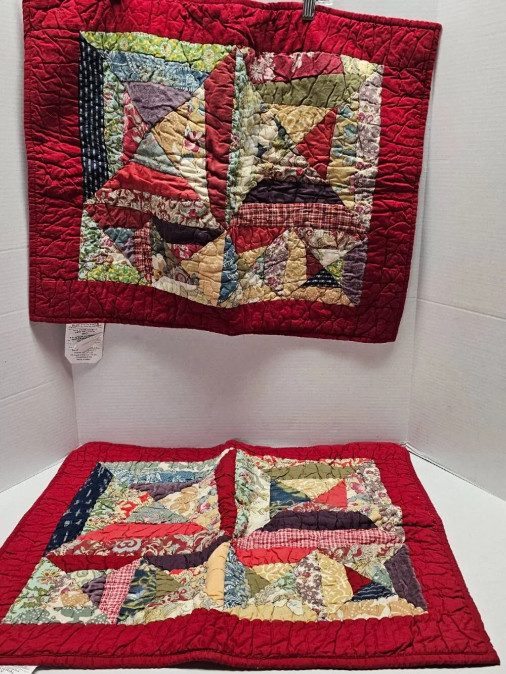 2 Pottery Barn Bandana Patchwork Standard Sham Pillow Cover Quilt 26 X 20